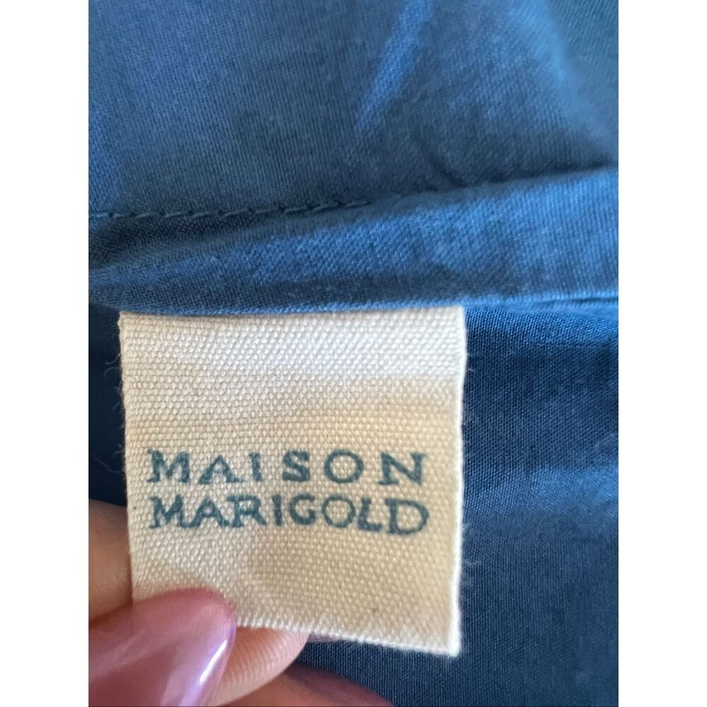 Maison Marigold Laguna Maxi Dress Blue Cotton Poplin Low Back Sundress L - Picture 9 of 10